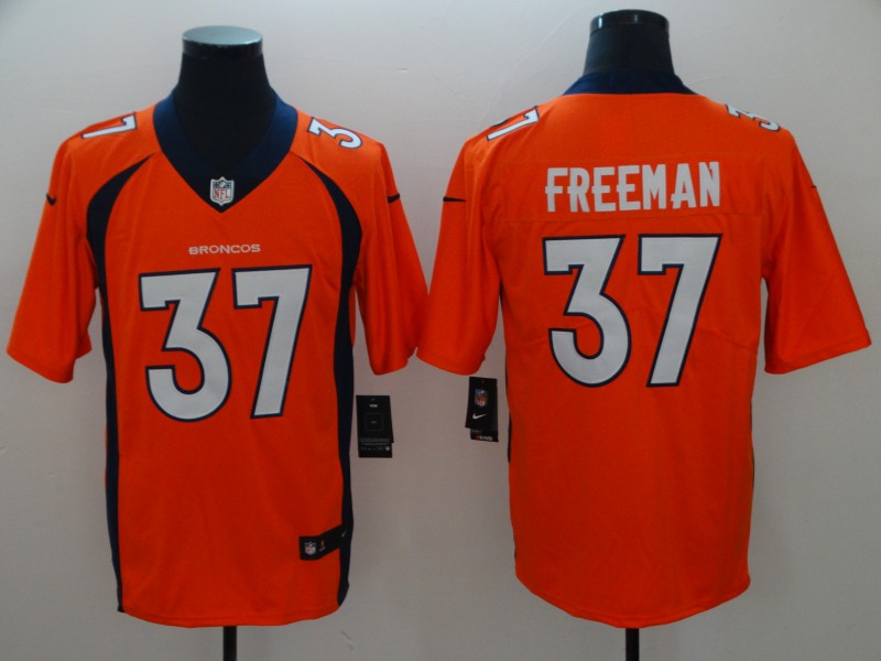 Men's Denver Broncos Royce Freeman #37 Orange Jersey